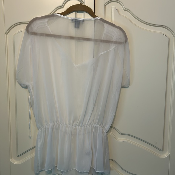 Isabella Rodriguez Sheer White Top Women’s Large - Picture 6 of 6